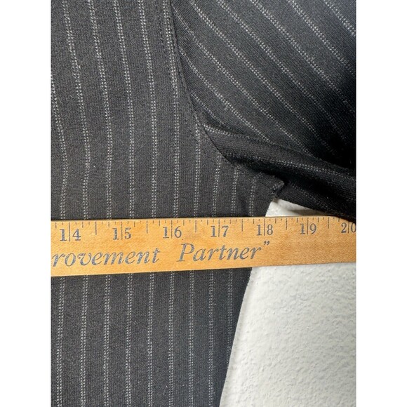 New York Company Women Small Black Striped Button Up Side Slit Dress - Picture 11 of 13